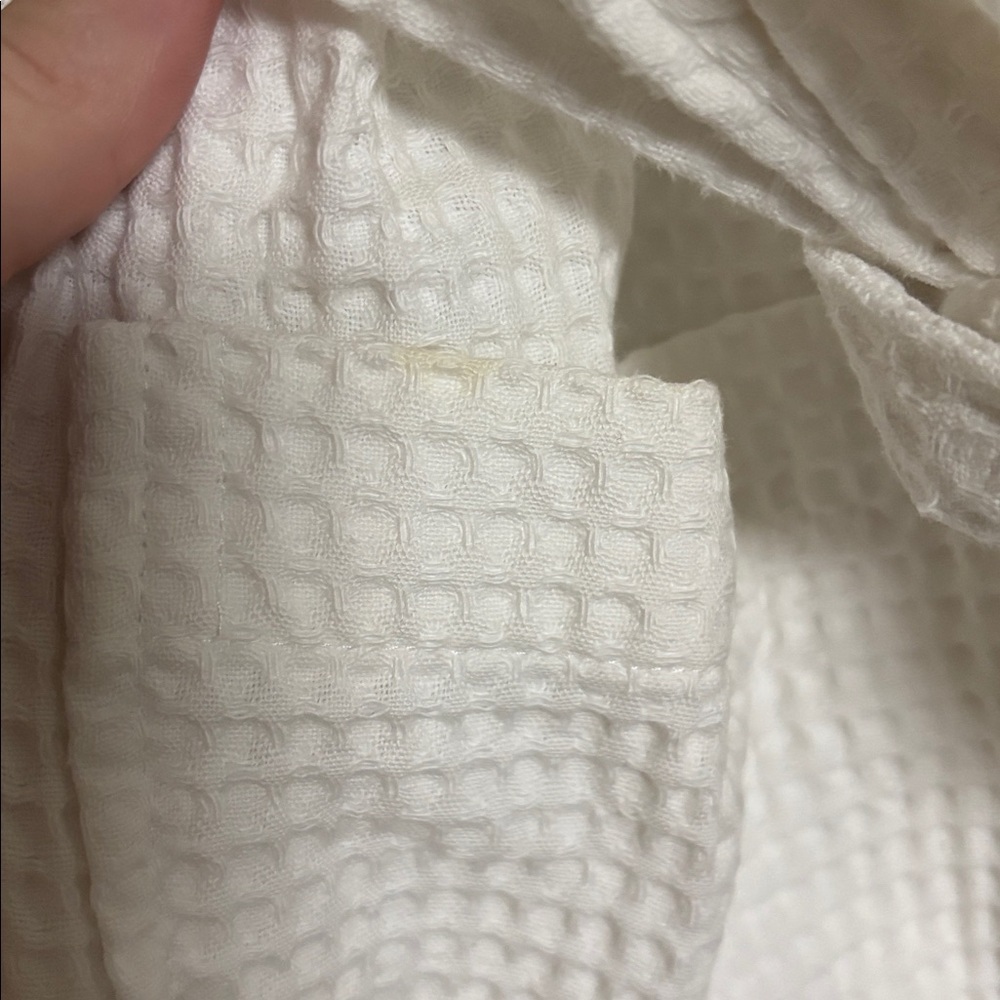 Frette 1860 Waffle 100% Cotton Unisex White Short Sleeve Bathrobe Size XL - Picture 4 of 9